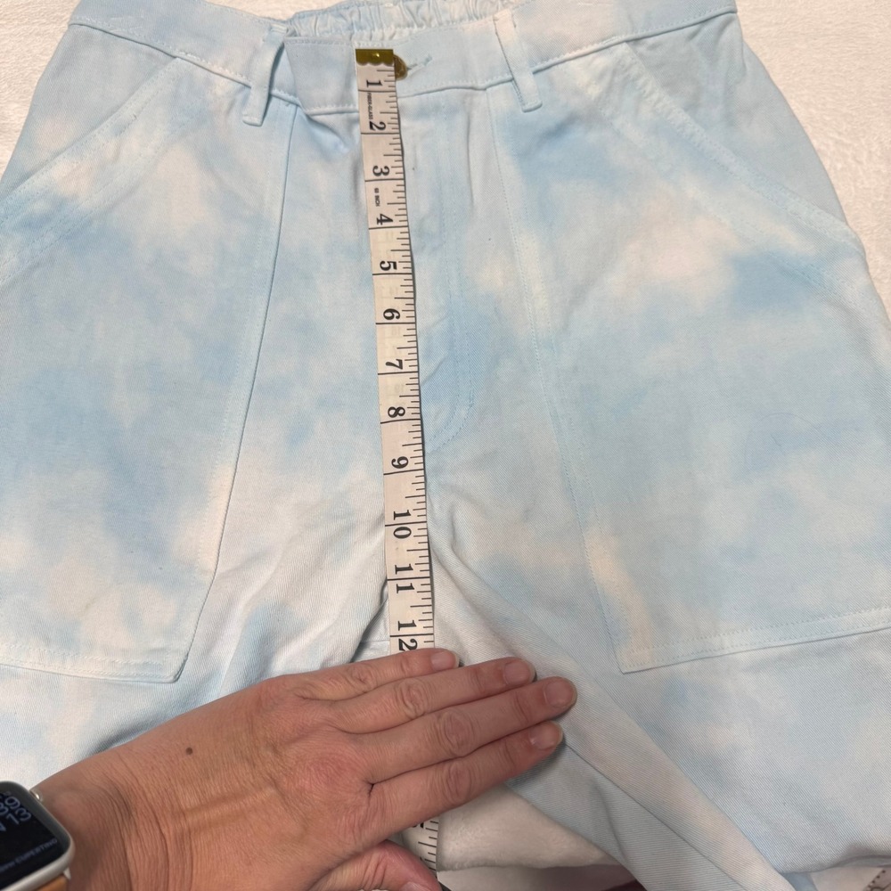 BIG BUD PRESS High‎ Rise Work Pants Airbrush Blue Tie Dye Pink Mushroom Print S - Picture 9 of 9